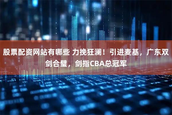 股票配资网站有哪些 力挽狂澜！引进麦基，广东双剑合璧，剑指CBA总冠军